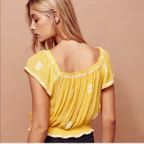 FREE PEOPLE Paisley Park Sheer Peasant Blouse - Picture 5 of 16